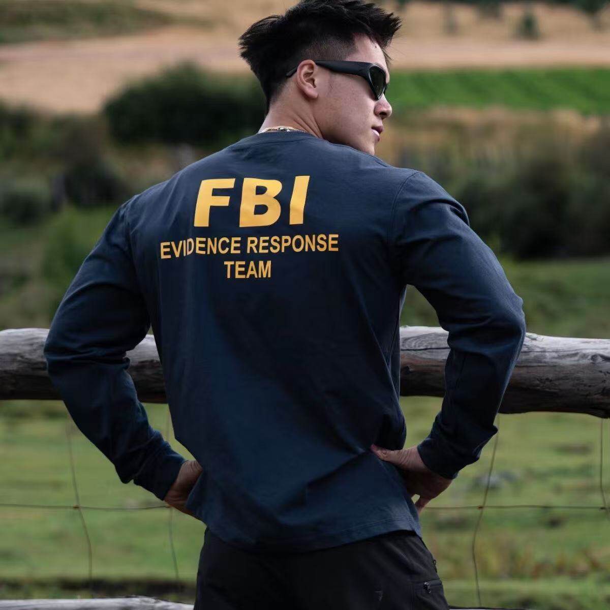 新款FBI长袖春秋新款潮牌美式长袖T恤男士宽松时尚百搭休闲T恤男,户外/登山/野营/旅行用品,速干T恤,淘宝优惠券,粉丝福利购,淘宝优惠卷