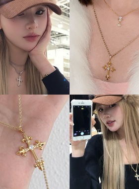 hucares 「鸢尾圣十字」原创毛衣链 项链可调节 超酷～