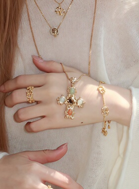 hucares 「彩宝十字」重磅！巨重工天然石长项链 独立开模