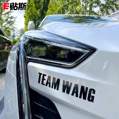万物皆可TEAMWANG车贴汽车油箱盖创意王嘉尔粉丝自行车个性防水
