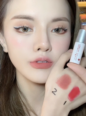 唇泥质地丝绒雾面哑光空气唇釉南瓜色显白色小众学生款平价口红女