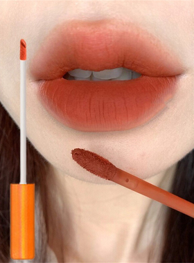 胡萝卜橘色橙色唇釉不易掉色自然素颜显白雾面镜面丝绒哑光口红女