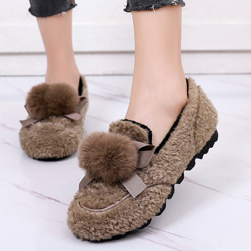 冬季新款时髦乐福鞋圆头平底加绒保暖轻便防滑舒适妈妈女棉鞋,女鞋,棉鞋,淘宝优惠券,粉丝福利购,淘宝优惠卷