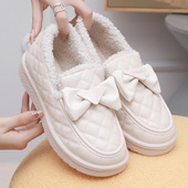 加厚冬季 雪地靴低帮女鞋 子棉鞋 加绒软底防滑一脚蹬小短靴雪地靴