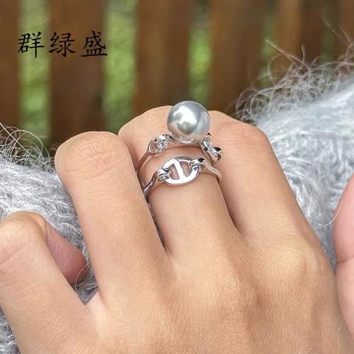 S925纯银猪鼻子戒指可调节