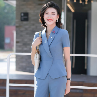 酒店前台4S店白领商务正装 2020春夏新款 职业套装 套裙OL大码 女装