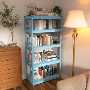 峰阳海湾蓝钢制书架沙发边读书角开放式书柜落地y1图书绘本收纳t1