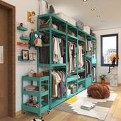 蒂芙尼蓝色衣架置物架落地卧室衣帽间一面墙开放式 衣柜挂衣架子yj