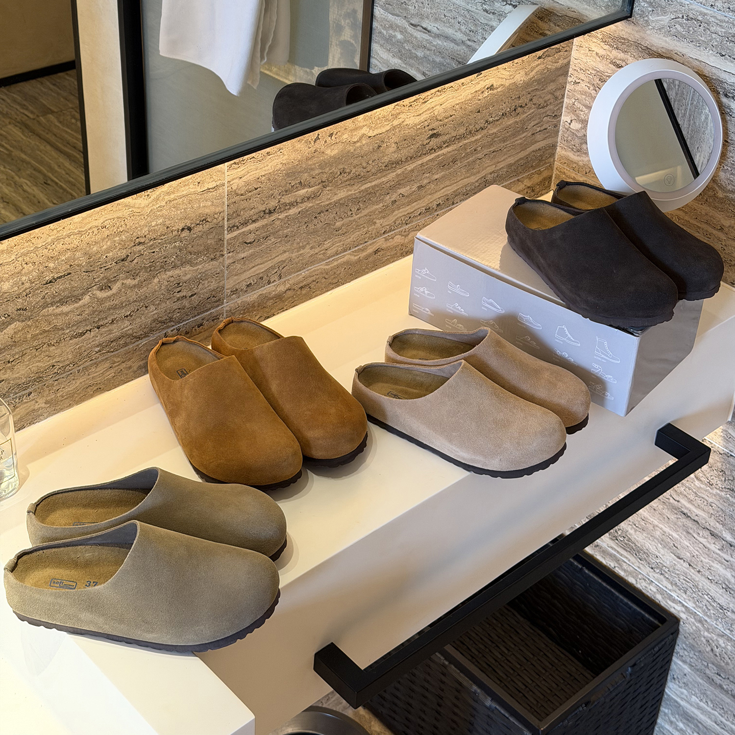 桑坡真皮勃肯鞋包头拖鞋男女同款舒适外穿博肯拖鞋穆勒鞋懒人鞋女