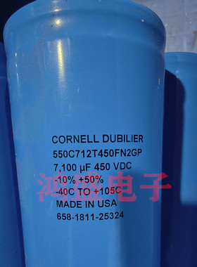 原装进口CORNELL DUBILIER 大D电解电容450V7100UF高压电容