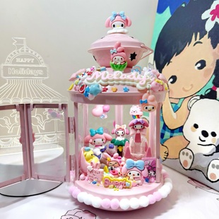 圣诞生日礼物烛台小夜灯diy奶油胶手工生日礼物小美melody送女孩