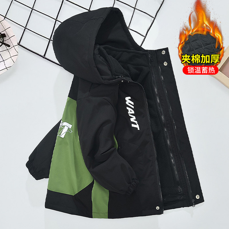 春秋冬夹棉加厚风衣外套