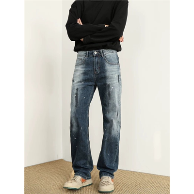 美式高街潮牌泼墨涂鸦牛仔