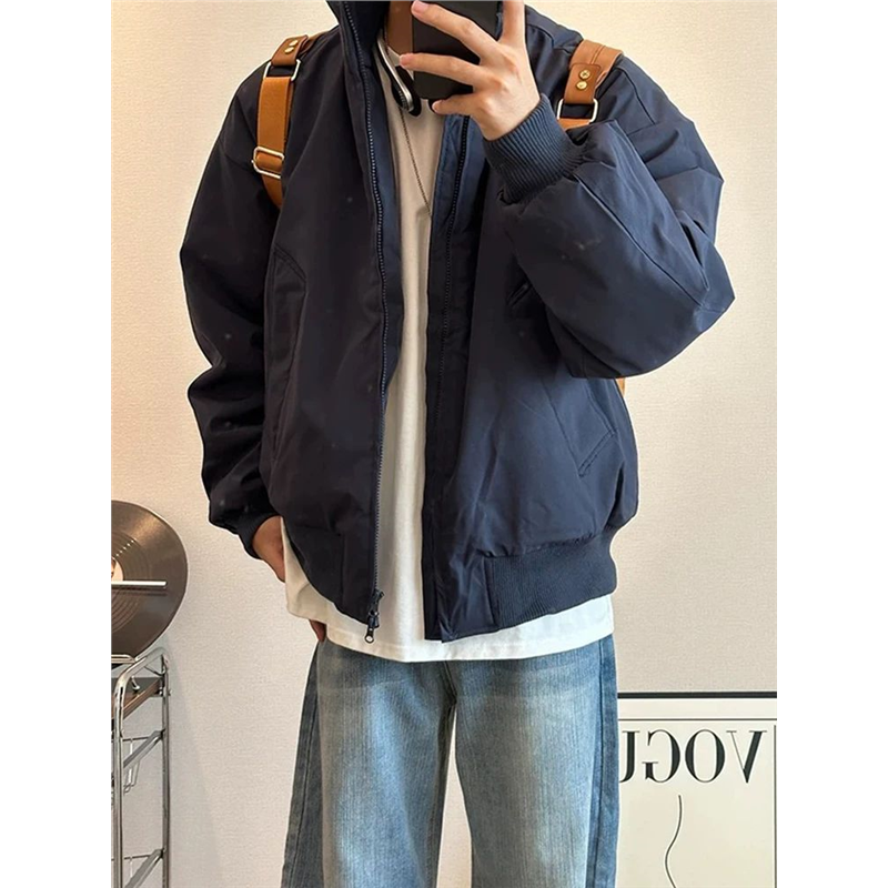 美式bomber短款飞行夹克棉服男秋冬季高级感加厚棉衣cleanfit外套