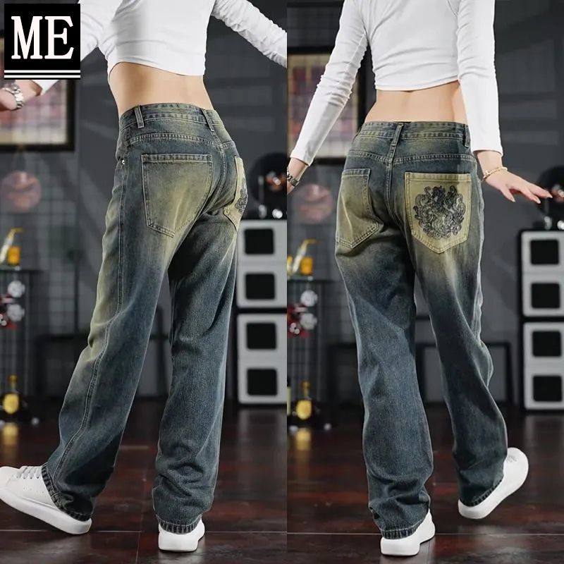美式休闲潮牌牛仔裤男秋冬