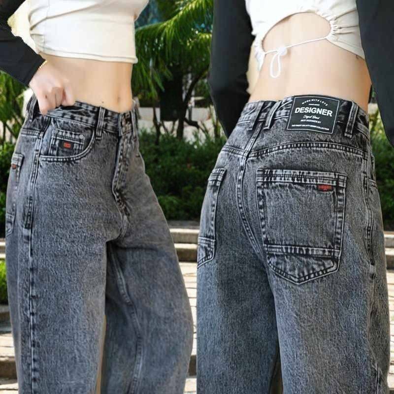 秋冬新款宽松直筒复古牛仔