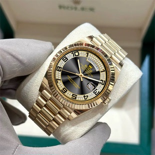 瑞士正品劳家日志型黑冰糖男士手表全自动奢华高端防水机械表男款