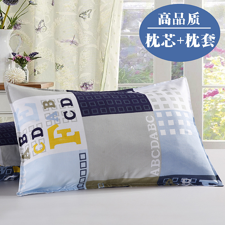 大学生枕头单人宿舍枕芯送枕套简约卡通双人情侣保健枕护颈枕9.9z