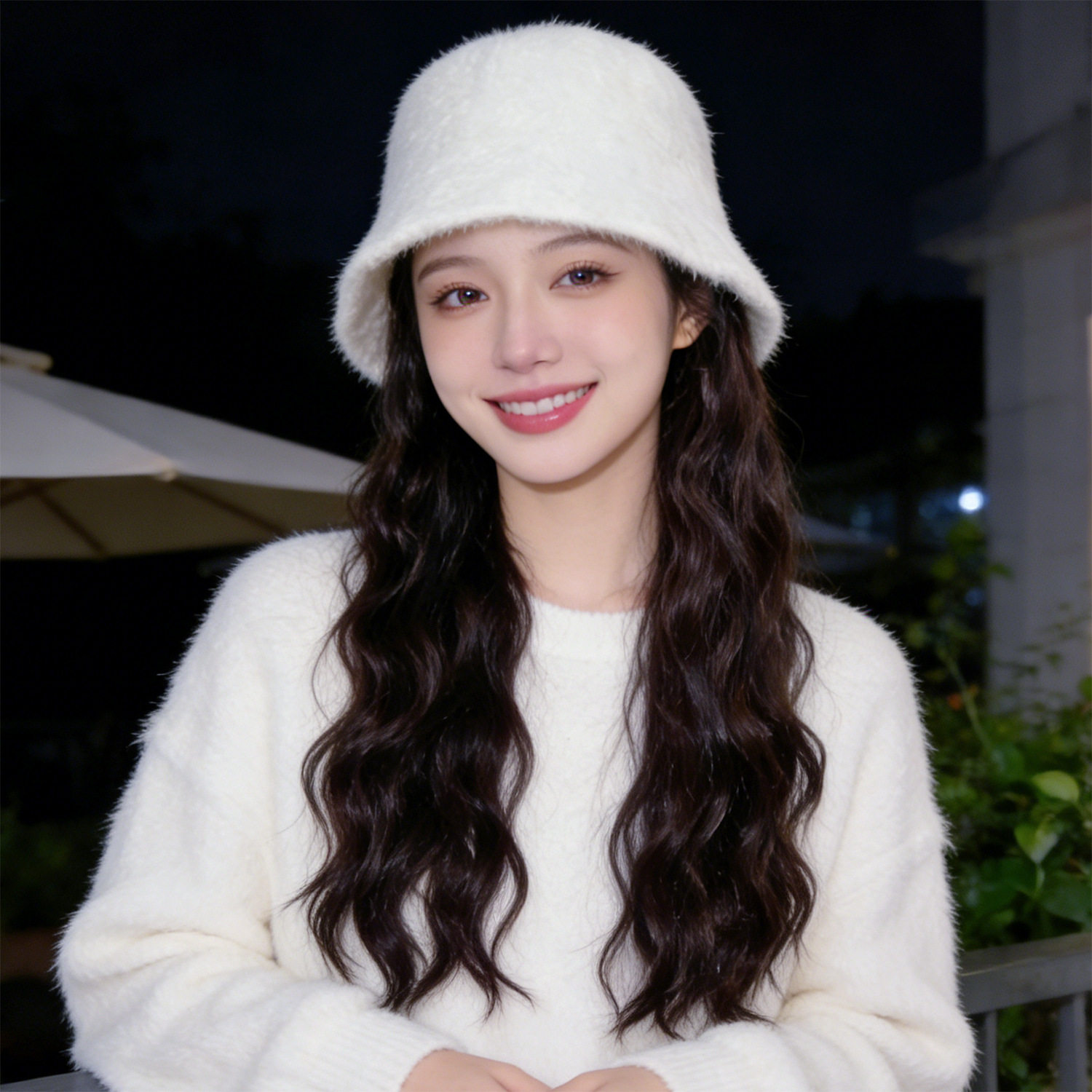 假发帽子一体2026秋季新款氛围感贝雷帽长卷发增发量假发全头套女