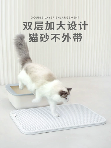 ПЭТ -кошачья песчаная подушка анти -сплаш -Двойной слойная фильтровая песчаная подушка Большая строчка излученная земля