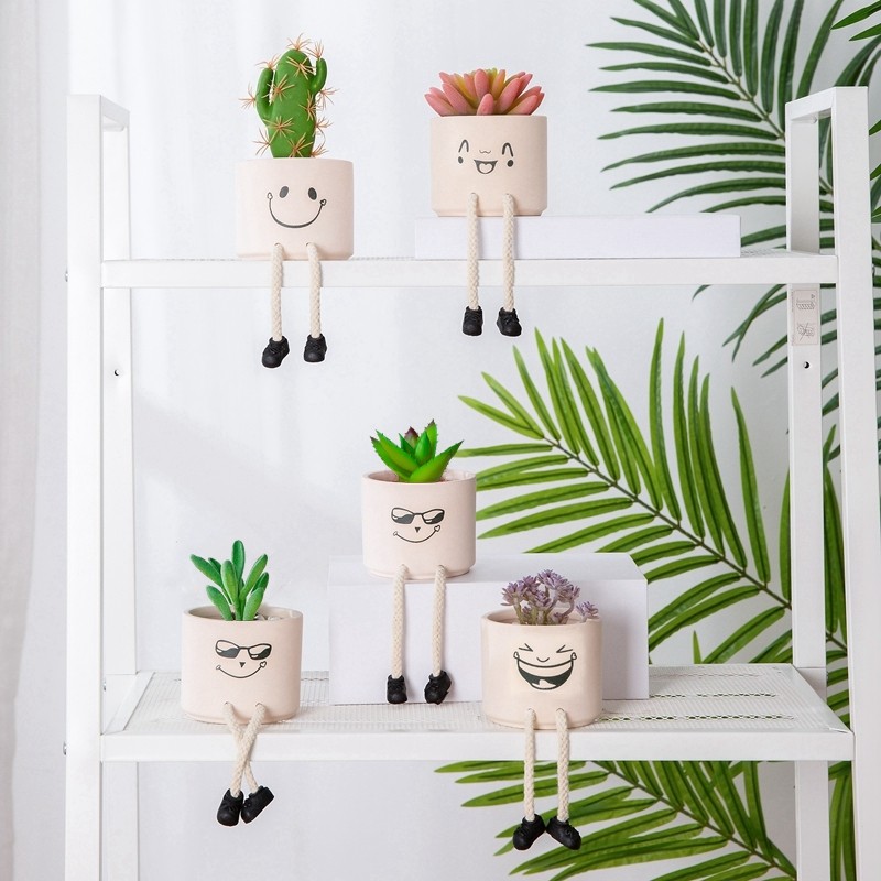 吊脚娃娃仿真多肉摆件治愈系卧室客厅创意家居桌面装饰品盆栽绿植,家居饰品,装饰摆件,淘宝优惠券,粉丝福利购,淘宝优惠卷