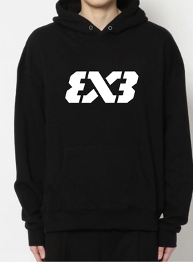 3x3三对三篮球训练服美式连帽套头卫衣投篮服体育生运动休闲外套