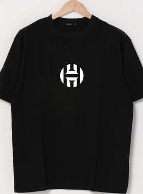 大胡子哈登标志logo印花男子圆领纯棉篮球体育运动休闲装短袖T恤