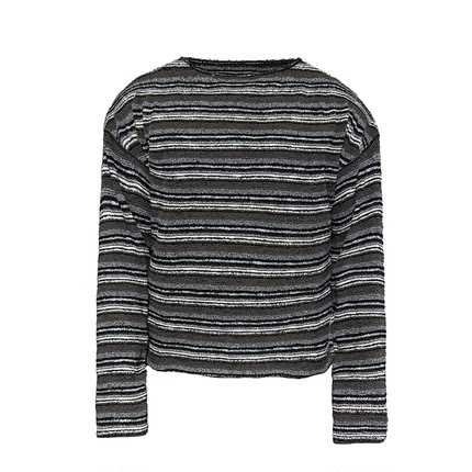 JCAESAR STRIPED SLEEVE 条纹毛织落肩长袖 大领口 落肩版型