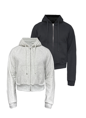 JCAESAR HOODIE 花苞抽绳连帽插肩卫衣 精棉双纱螺纹 合体 双色