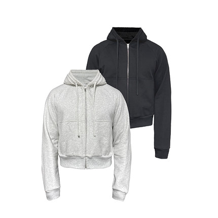 JCAESAR HOODIE 花苞抽绳连帽插肩卫衣 精棉双纱螺纹 合体 双色