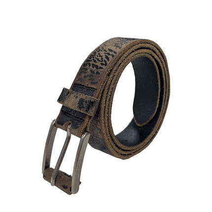 JCAESAR VINTAGE BELT 皲裂做旧皮带 头层牛皮 12孔 自然剥落痕迹