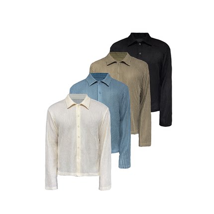 JCAESAR WOVEN LONG SLEEVES 编织长袖衬衫 肌理镂空 微宽松 多色