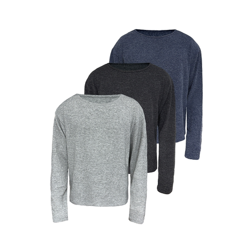 JCAESAR坑条船领长袖百搭慵懒