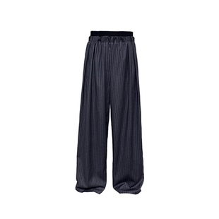 条纹抗皱 螺纹腰拼接条纹打褶长裤 合体微阔 PANTS JCAESAR