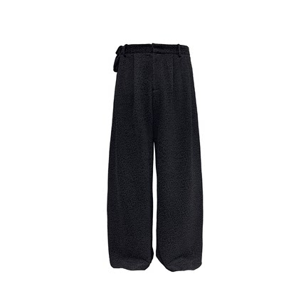 JCAESAR PANTS 打褶侧腰包暗豹纹长裤 提花斜纹 直筒宽松
