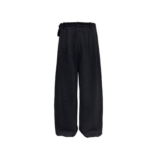 JCAESAR PANTS 打褶侧腰包暗豹纹长裤 提花斜纹 直筒宽松