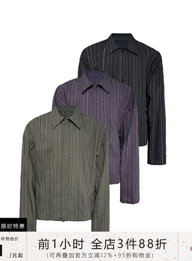 JCAESAR STRIPED SHIRT 条纹落肩衬衫 微皱肌理 树脂纽扣 多色