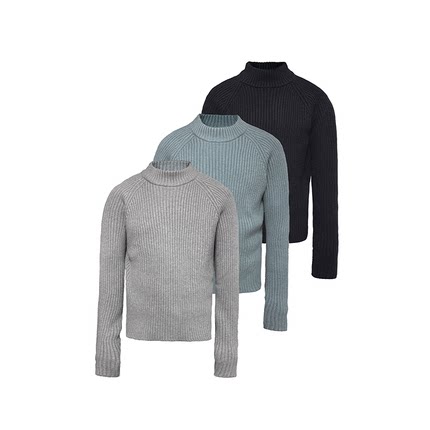 JCAESAR SWEATER 粗坑条插肩毛衣 高克重纱线 粗坑条肌理 短宽