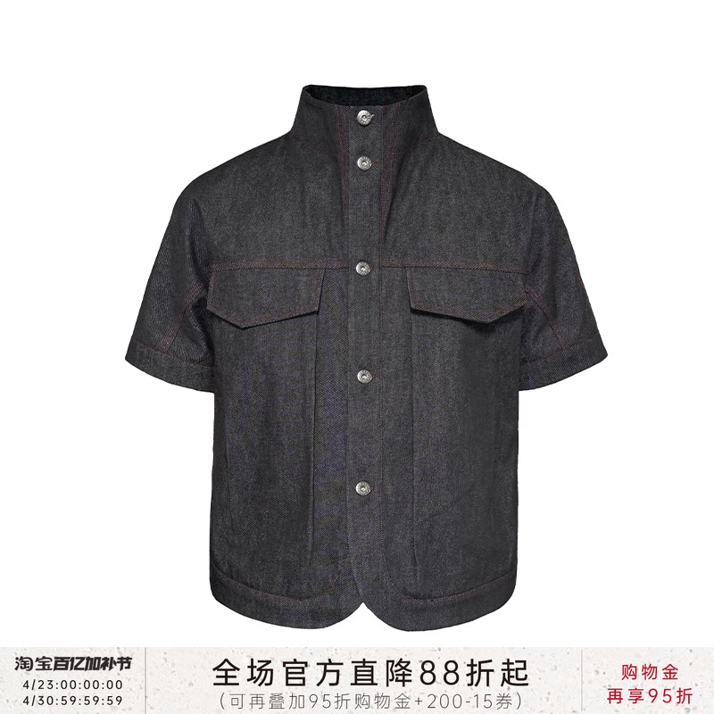 JCAESAR DENIM SHIRTS立领红线原牛衬衫 固色预水洗 双腰袢侧插袋