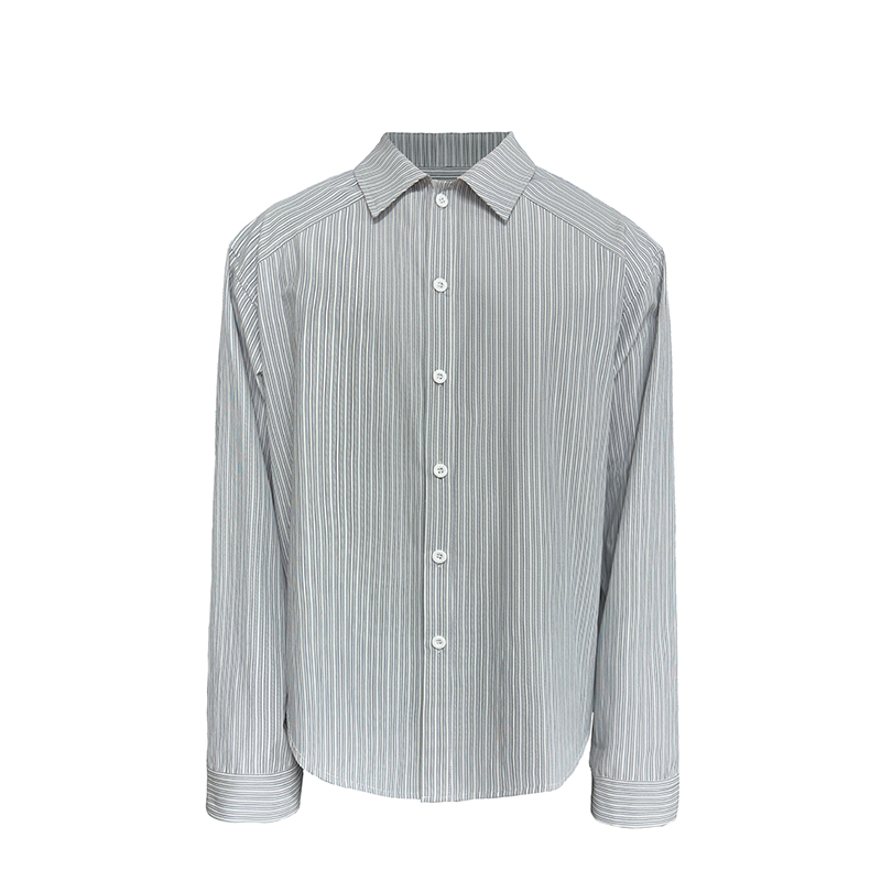 JCAESAR STRIPE SHIRT 间黑条纹衬衫 肩甲拼布栽片 大