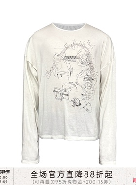 JCAESAR LONG SLEEVES 钢琴曲印花长袖 多美天丝羊毛 合体落肩