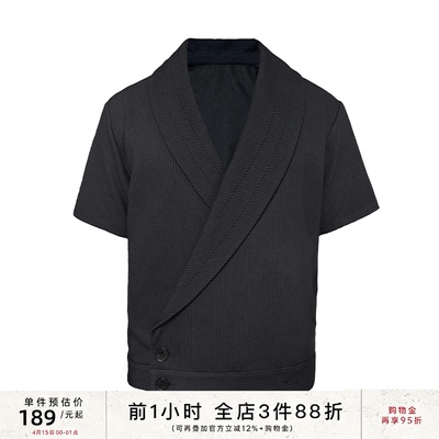 JCAESAR青果领翻领短袖衬衫