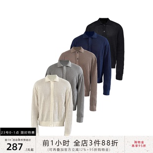 JCAESAR KNITTED CARDIGAN 挑针POLO领针织开衫 32支毛纱 多色