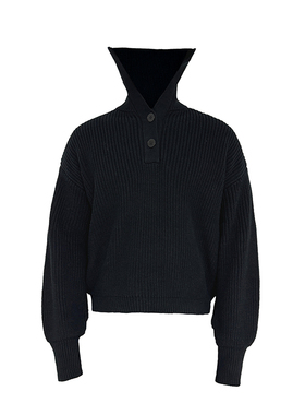 JCAESAR  SWEATER德古拉毛衣 大翻领纽扣粗针织毛衫 短宽版型质感