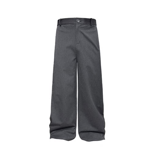 JCAESAR SIDE-PLEATED PANTS 侧打褶开叉西裤 TR面料 直筒宽松