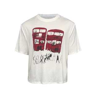 PRINT 直喷 TEE红色大巴印花短袖 康丽数码 合体 轻薄透气 JCAESAR