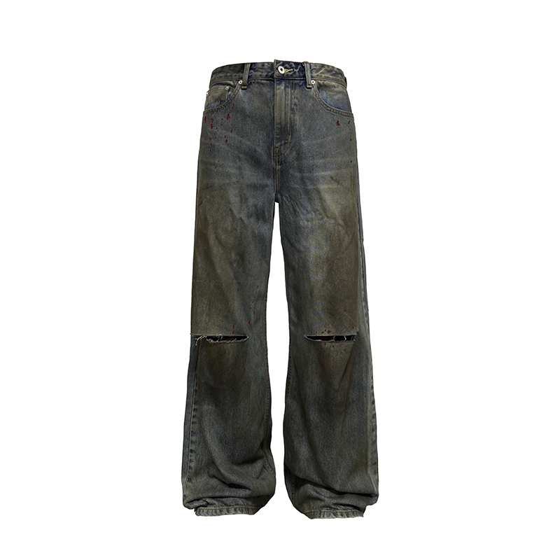 JCAESAR BLOODSTAIN DENIMS 血渍刀割牛仔裤 重水