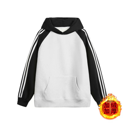 400G三条杠拼色连帽卫衣秋冬情侣