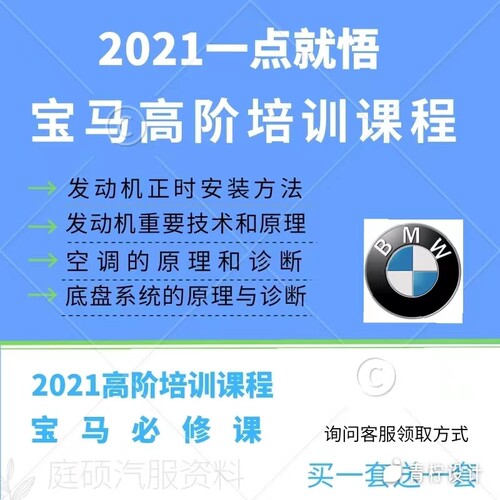 一点就悟宝马发动机正时车身电气底盘空调 高阶培训课程新款。