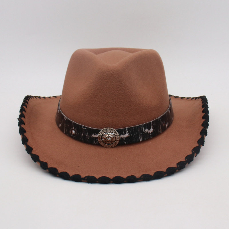 藏区度假旅游藏式民族风伴舞爵士帽小众设计感礼帽舞台防晒遮阳帽